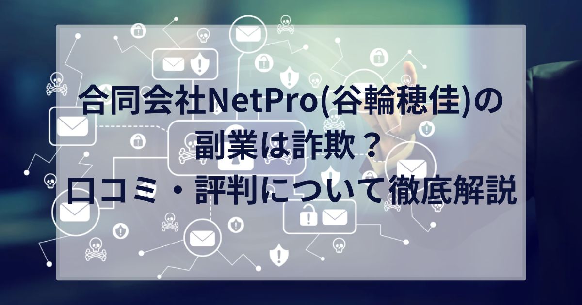 合同会社NetPro(谷輪穂佳)の 副業は詐欺？ 口コミ・評判について徹底解説