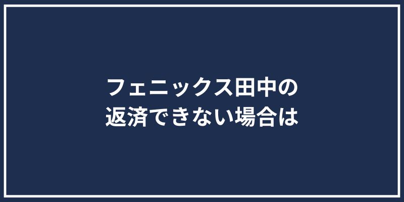 フェニックス田中の返済できない場合は